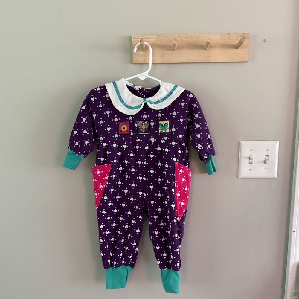 Vintage 12m colorblock romper